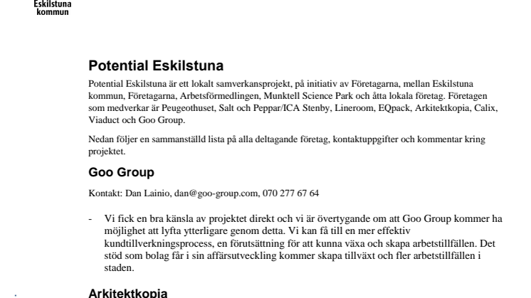Eskilstunas potential frigörs i nytt unikt samverkansprojekt