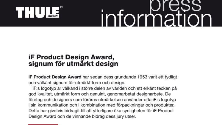 iF Design Award, signum för utmärkt design