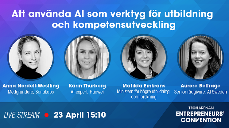 AI-experten Karin Thurberg deltar i en paneldiskussion på temat "AI som verktyg för kompetensutveckling och utbildning"