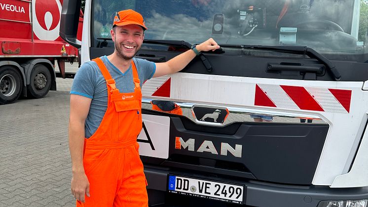 Maximilian Haase befindet sich derzeit in der Ausbildung zum Berufskraftfahrer bei Veolia