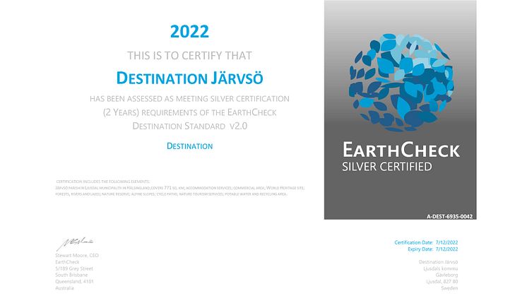 Certifikat EartCheck 2022
