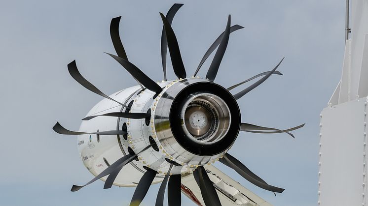 The Open Rotor engine during full engine test. Photo: Eric Drouin, Safran.