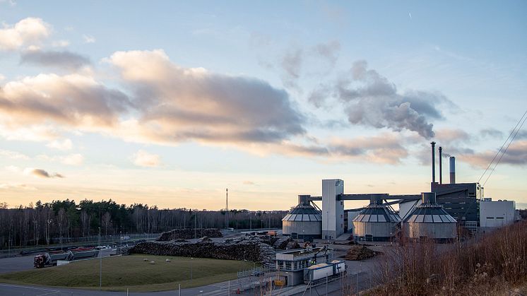 Växjö Energis kraftvärmeverk Sandviksverket blir först ut med att testa ny teknik för att fånga in koldioxid. Foto: Jonas Ljungdahl.