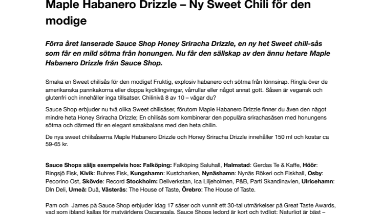 Maple Habanero Drizzle – Ny Sweet Chili för den modiga
