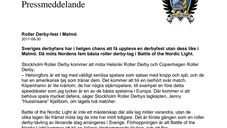 Roller Derby-fest i Malmö