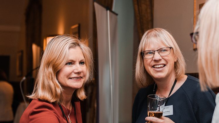 Justine Greening with Northumbria University Economic Development Manager, Sue Graham, at the white paper launch event in London