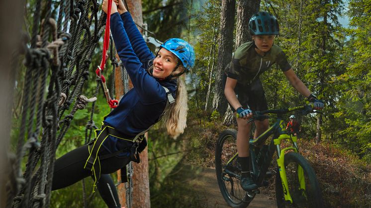 sommar trailcykling och zipline på Vemdalsskalet