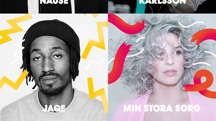 Nause, Sofia Karlsson, Jaqe och Min Stora Sorg kommer till Malmöfestivalen i år.