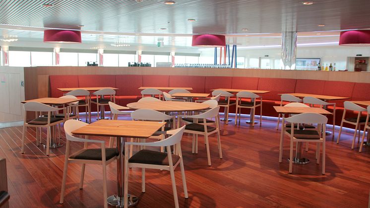 Das Restaurant auf Scandlines' neuer Hybridfähre "Berlin"