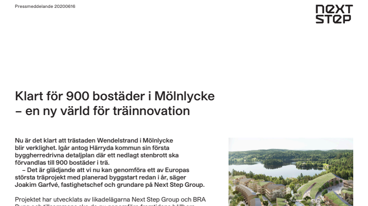 Klart för 900 bostäder i Mölnlycke – en ny värld för träinnovation