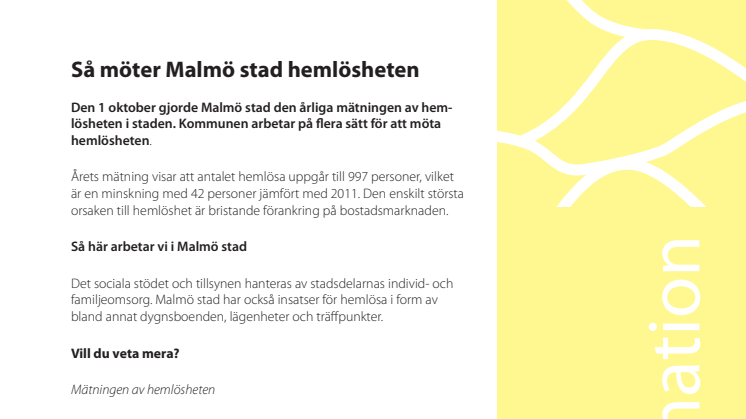 Så möter Malmö stad hemlösheten