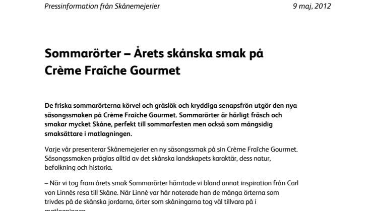 Sommarörter – Årets skånska smak på Crème Fraîche Gourmet