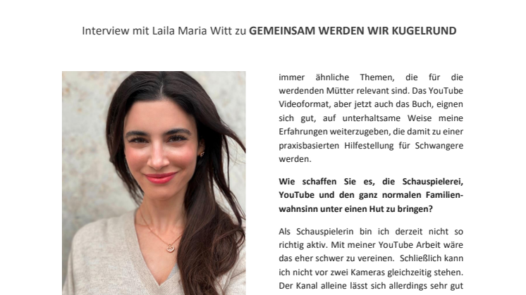 Interview: Laila Maria Witt über "Gemeinsam werden wir kugelrund"