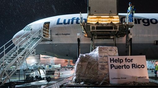 Lufthansa is flying out relief-aid goods to Puerto Rico