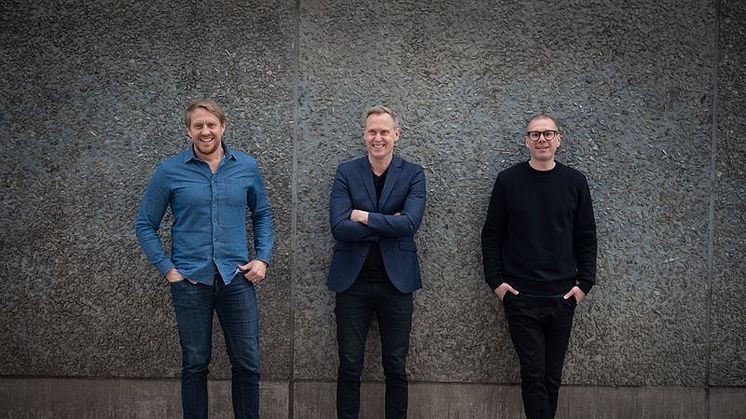 MOVS grundare, från vänster i bild: Mikael Klingberg, CEO, Peter Klangsell, CPO, Jonas Rundqvist, CMO/Creative Director. Foto: Naoko Akechi.