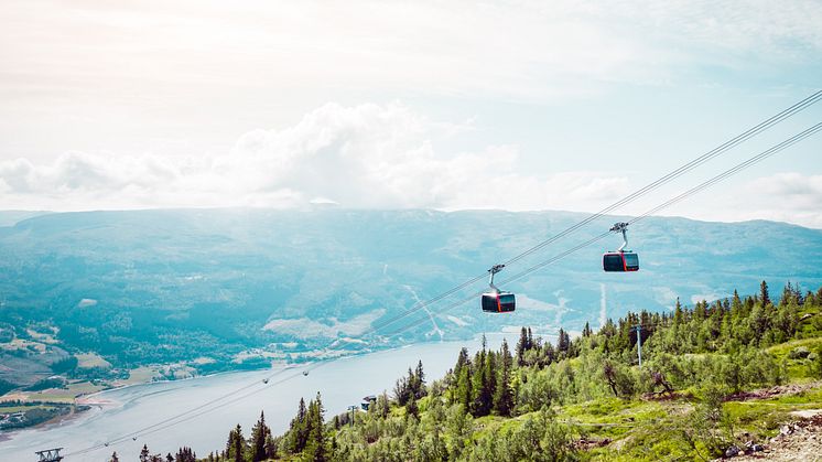 The new mountain gondola in Voss is the largest gondola built north of the Alps. Foto: Jon Hunnålvatn Tøn