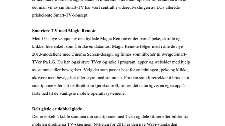 MAGISK ENKEL SMART-TV FRA LG