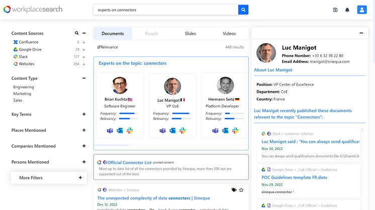 Sinequa Workplace Search_Expert Finder Abb. Sinequa