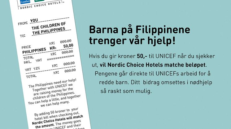 Nordic Choice Hotels lanserar "50 for Life" för Filippinerna