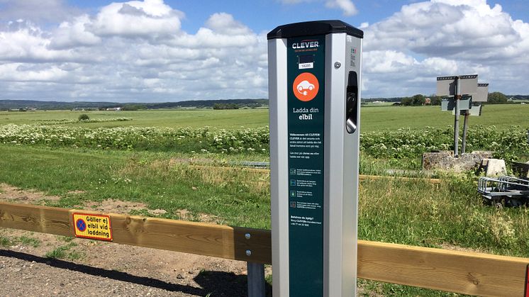 CLEVER laddstation på Ängelholm Helsingborg Airport 