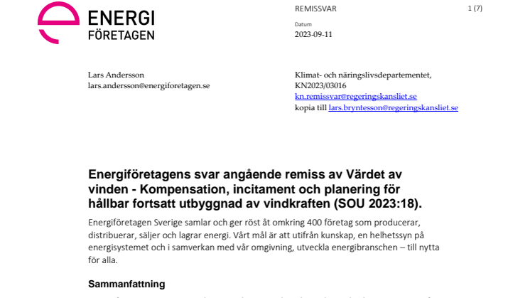230911 Energiföretagen Sveriges remissvar gällande incitamentsutredningen.pdf