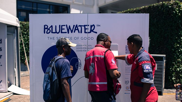 Bluewater water stations were successfully deployed at key locations in the V & A Waterfront in December to generate clean, safe water from non-potable water and avoid using municipal water.