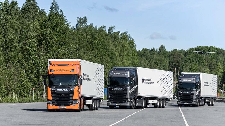 Scania Lkw in Platooning-Formation