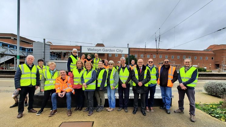 Around 20 green-fingered volunteers from the All Aboarders Welwyn Garden City Station Adoption Group spent hours weeding, digging and planting to bring the sensory garden to life. More pictures below.