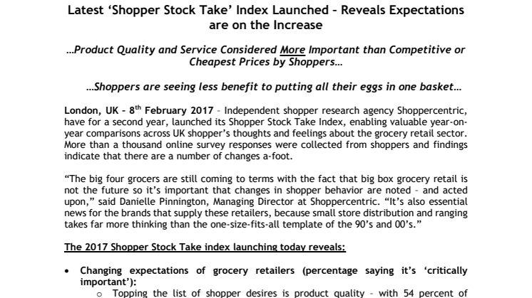 WindowOn... Shopper Stock Take 2017