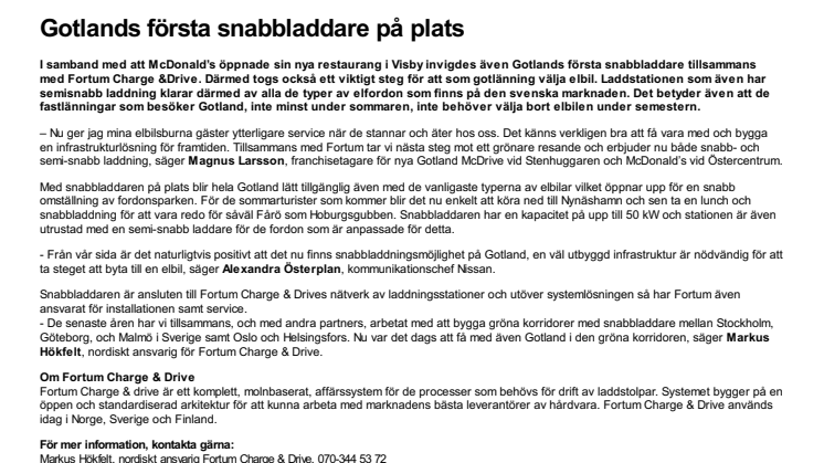 Gotlands första snabbladdare på plats