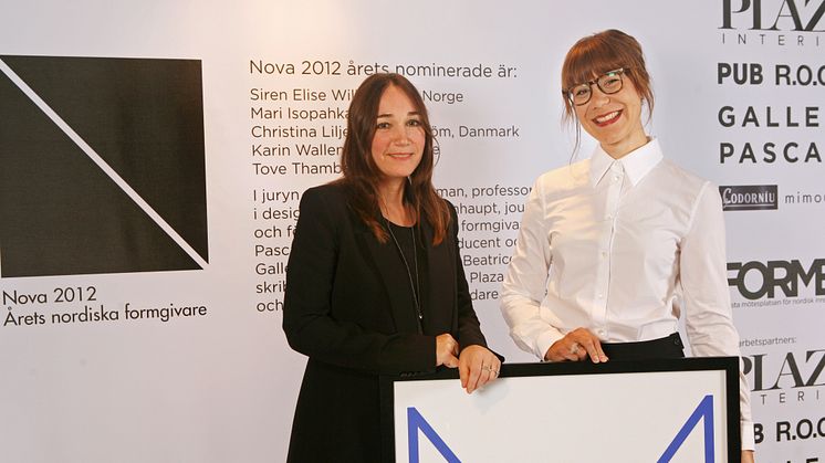 Nova-designpalkinnon vuoden 2012 voittaja