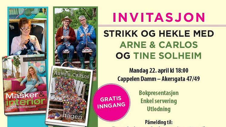 Velkommen til hobbykveld: Strikk og hekle med Arne & Carlos og Tine Solheim