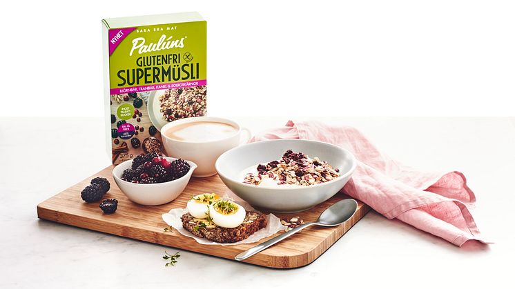 Nyhet i frukosthyllan – Paulúns Glutenfri Supermüsli med björnbär, tranbär och kanel