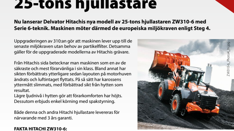 Hitachis nya 25-tonnare med 3 års garanti