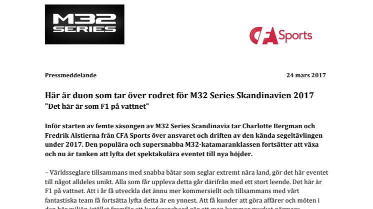 Här är duon som tar över rodret för M32 Series Skandinavien 2017 "Det här är som F1 på vattnet"