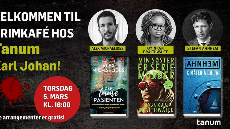 Velkommen til krimkafé hos Tanum Karl Johan!