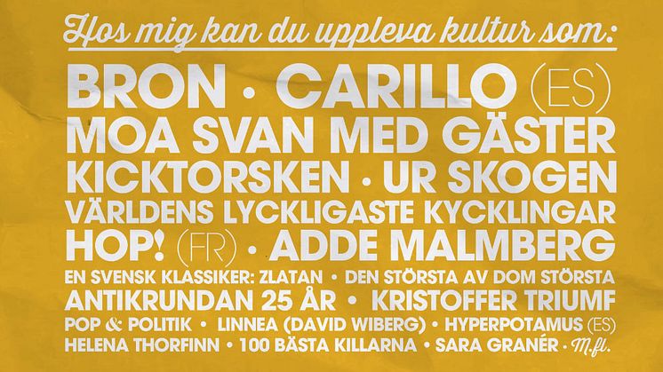 Malmöfestivalens kulturprogram 2013