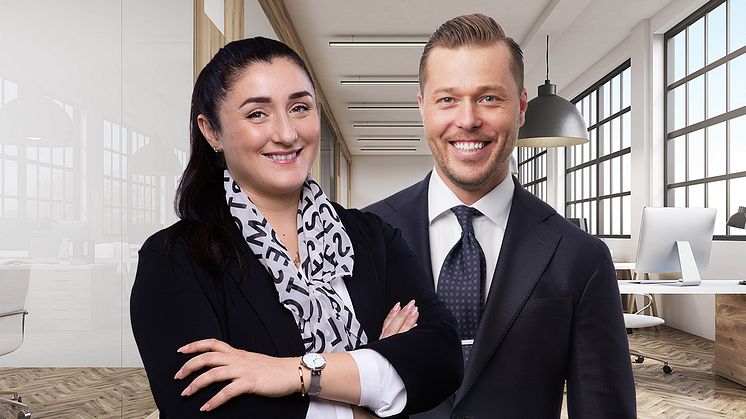 Sepide Hariri och John Nordin har precis anslutit till Colliers Leasing-team.