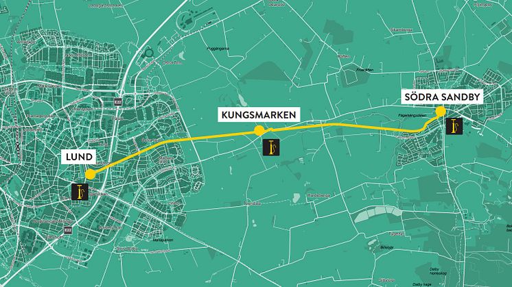 Supercykelväg från Södra Sandby till Lund