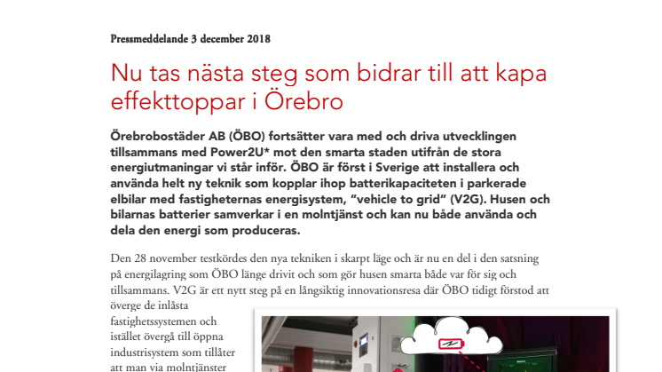 Nu tas nästa steg som bidrar till att kapa effekttoppar i Örebro