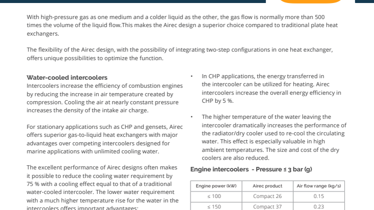 Airec application - High-pressure systems