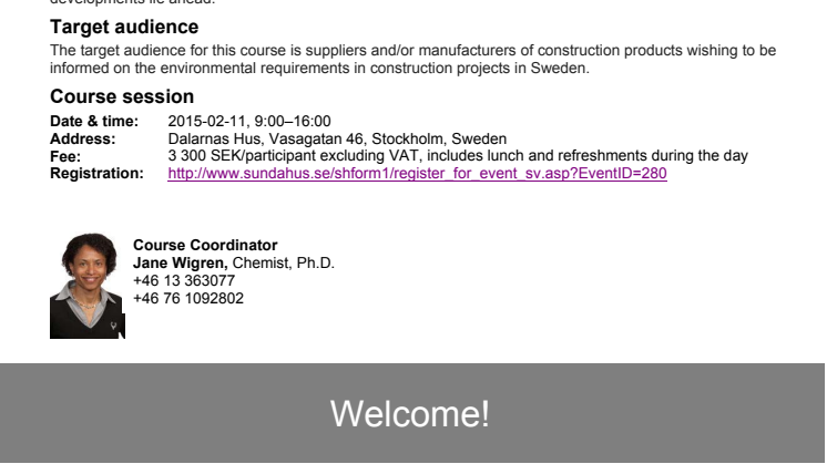 A SundaHus course in English for construction product suppliers in april