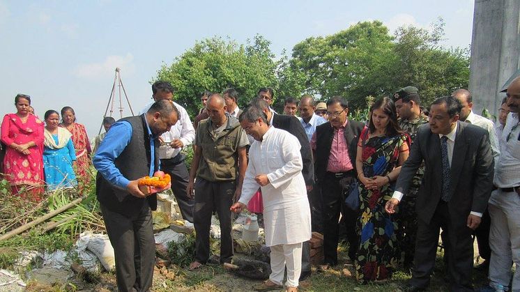 Kanti_Gagan_Kumar_Thapa_layingfoundationstone