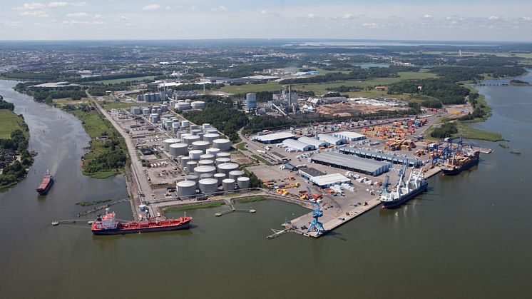 Norrköpings hamn NHS Pampus Flygfoto