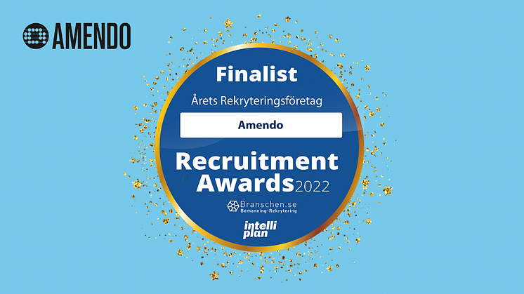 Amendo Bemanning & Rekrytering – finalist i Årets Rekryteringsföretag 2022