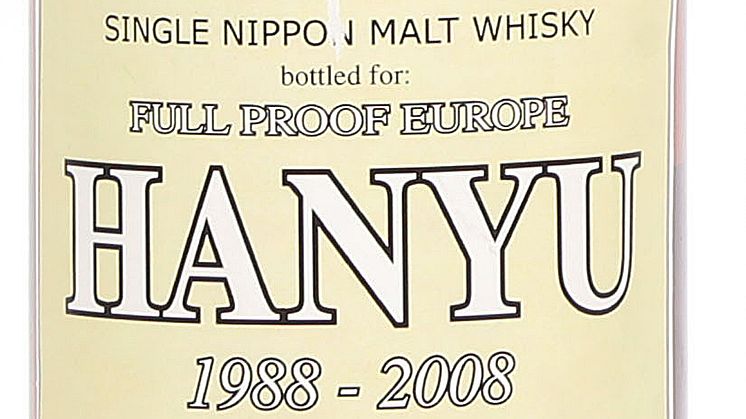 1 bt. Hanyu "Big Butt", Single Nippon Malt Whisky 1988 A-A/B (bn). 