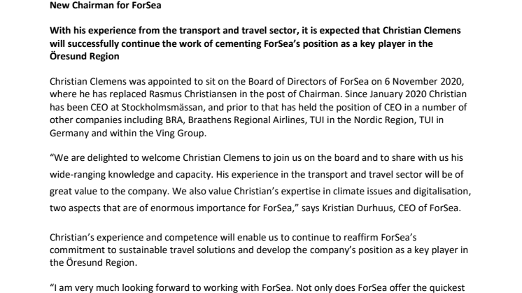 New Chairman for ForSea