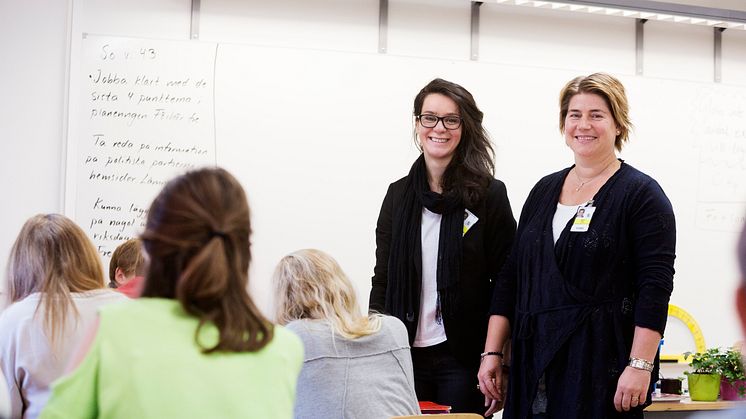 Västervångskolan lärare fr v: Sabina Nuhanovic och Sabine Boije