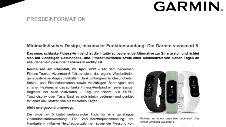 Garmin PM vívosmart 5