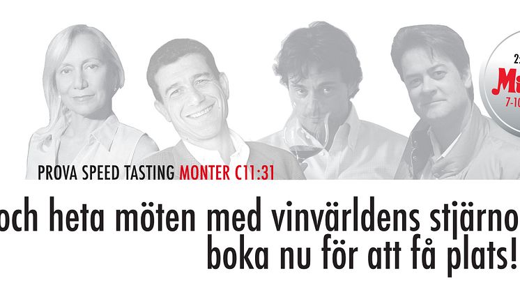 Snabba och heta möten med vinvärldens stjärnor - boka årets Speed Tasting nu!